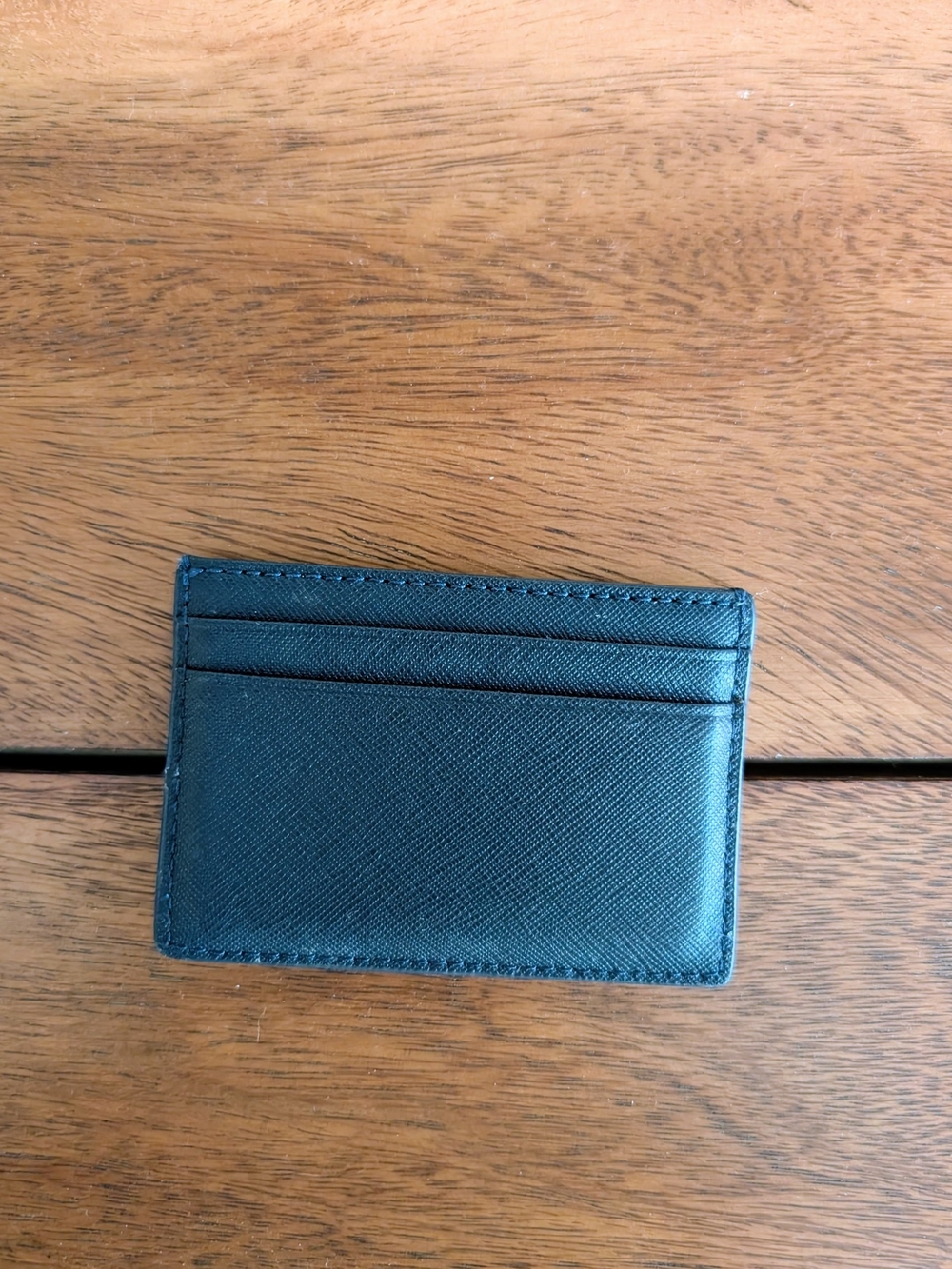 Tory Burch Navy Saffiano Leather Card Holder with Gold Logo - Picture 2 of 4